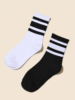 SheIn 2 пары мужские носки с полосатым узором