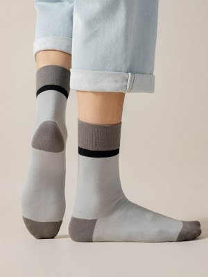 7 пар Мужские контрастные носки до середины голени