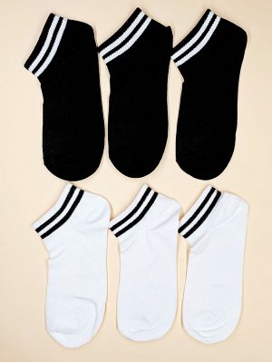 SheIn 6шт мужские носки с полосатым узором