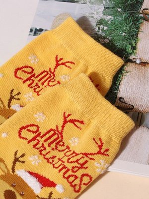 Рождественские носки с узором оленя для мужчины