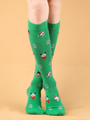 Рождественские носки с животным узором для мужчины