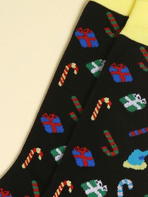 Мужские рождественским носки с принтом трости