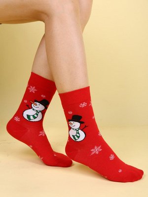 Рождественские носки с принтом снеговика для мужчины