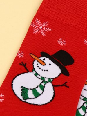 Рождественские носки с принтом снеговика для мужчины