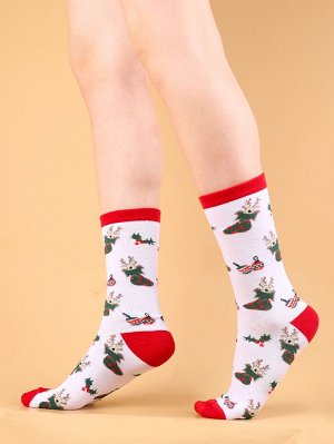 Рождественские носки с узором оленя для мужчины