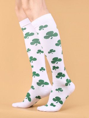SheIn Мужские футбольные носки с принтом растений
