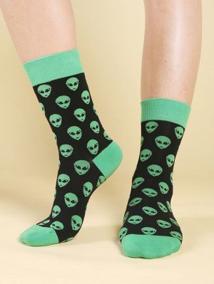 Мужские носки с принтом инопланетянина