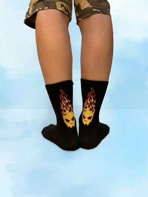 SheIn Матросские носки череп &amp; с принтом пламени