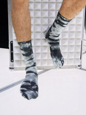 Мужские носки до середины голени с принтом тай-дай
