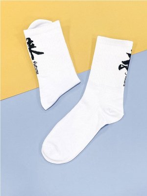 SheIn Мужские носки с принтом &quot;китайский иероглиф&quot;