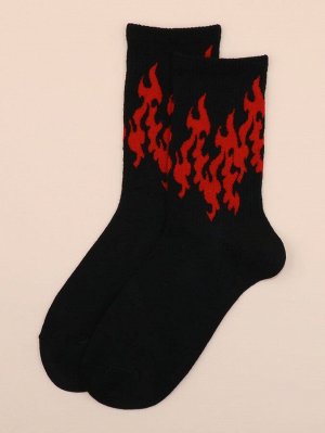 Мужские носки с принтом пламени