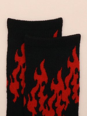 Мужские носки с принтом пламени
