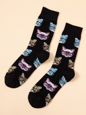 Мужские носки с принтом кота