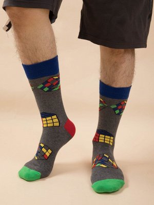 Мужские носки с кубическим принтом