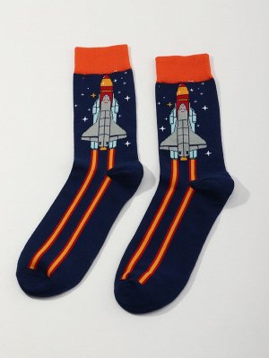 Мужские носки с рисунком ракеты