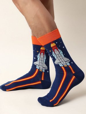 Мужские носки с рисунком ракеты