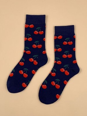 Мужские носки с рисунком "вишня"