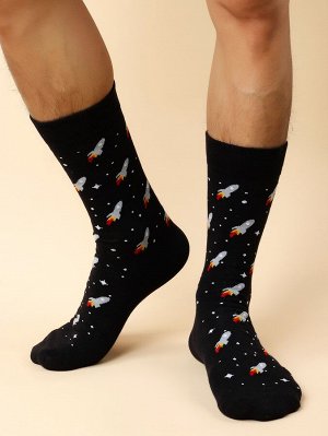 Мужские носки с узором ракеты