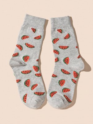 Мужские носки с рисунком "арбуз"