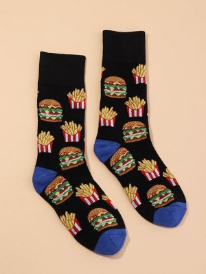 Мужские носки с узором "гамбургер"