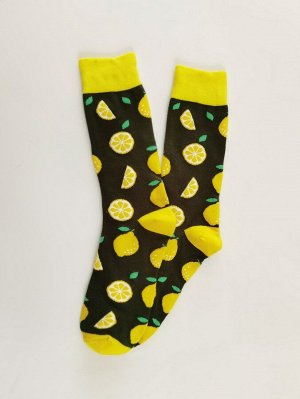 Мужские носки с узором лимона