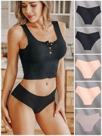 FINETOO 5шт Однотонные бесшовные трусики