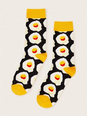 Мужские носки с рисунком «яйцо» 1 пара