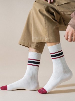 Мужские носки до середины голени в полоску