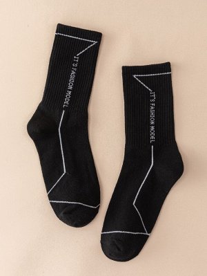 Мужские матросские носки с текстовым принтом