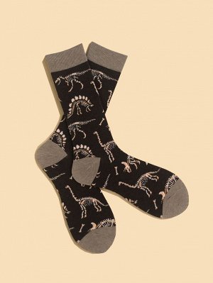 SheIn Мужские носки с принтом динозавра