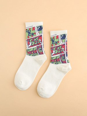 SheIn Мужские носки с текстовым принтом