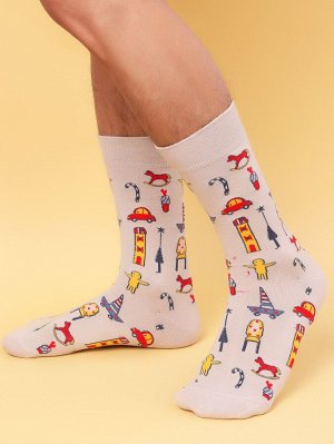Мужские носки с мультипликационным узором