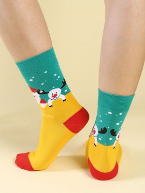 Рождественские носки с принтом деда мороза для мужчины