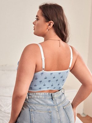 Plus size Длинный бралетт с принтом пальмы