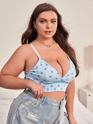 Plus size Длинный бралетт с принтом пальмы