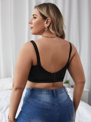 Plus size Бралетт контрастный сетчатый