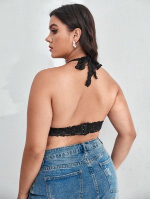 Plus size 2шт Комплект бюстгальтеров с леопардовым принтом с кружевной отделкой