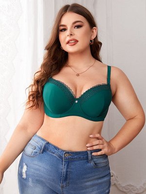 Бюстгальтер с кружевной отделкой на косточках Plus size