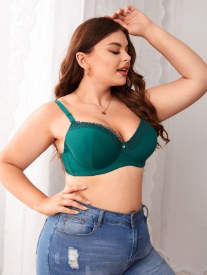 Бюстгальтер с кружевной отделкой на косточках Plus size