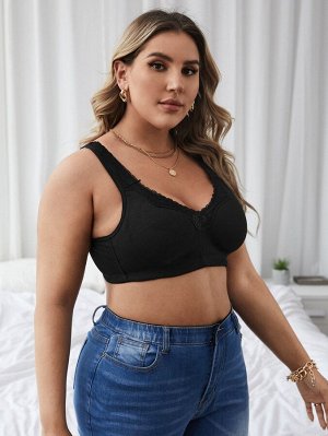 Plus size Бралетт с кружевной отделкой