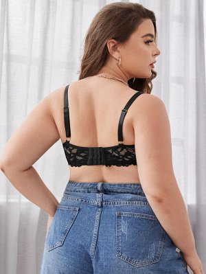 Бюстгальтер с кружевом на косточках Plus size