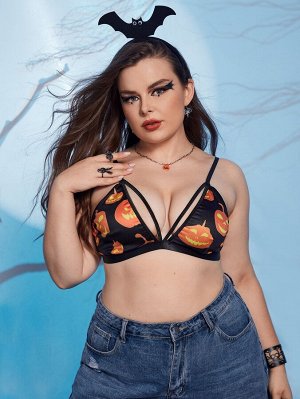 Бюстгальтер с принтом хэллоуин Plus size