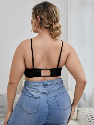 Бралетт с текстовой лентой с разрезом Plus size