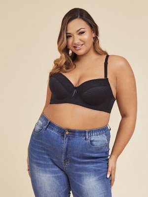 Plus size Полная чашка с кружевной отделкой на косточках