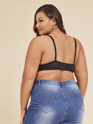 Plus size Полная чашка с кружевной отделкой на косточках