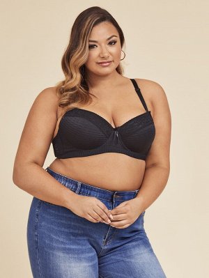 Plus size Полная чашка с кружевной отделкой на косточках