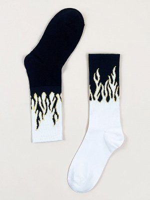 2 пары мужские носки с узором огня