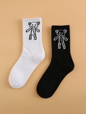 2 пары мужские носки с мультипликационным принтом