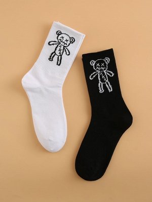2 пары мужские носки с мультипликационным принтом