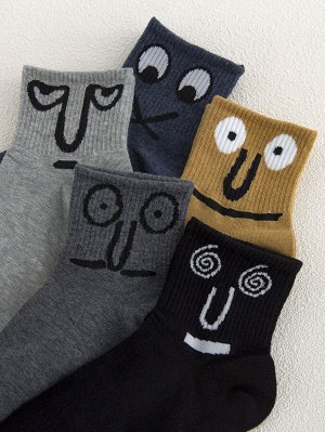 5 пар Мужские носки с мультипликационным рисунком
